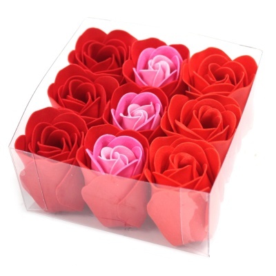 Set de 9 flores de Sabão - Rosas vermelhos