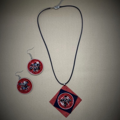 Conj. colar e Brincos em Cortiça