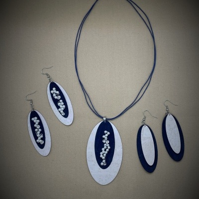 Conj. colar e Brincos em Cortiça