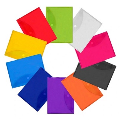 Bolsa A4 c/ Velcro Cores Transparentes (pack 12)