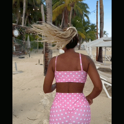 Conjunto Calções + Top Rosa Bolinhas