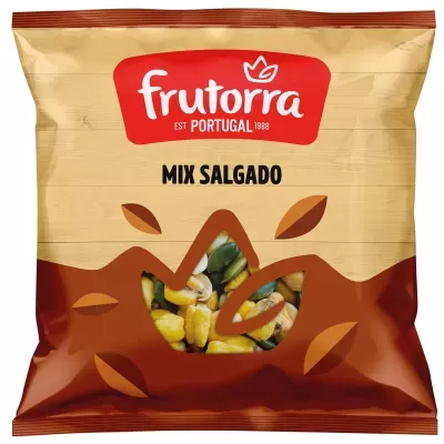 Embalagem de mix salgado Frutorra com frutos secos e sementes
