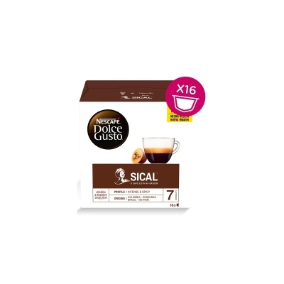 Caixa de cápsulas de café Nescafé Dolce Gusto SICAL com 16 cápsulas.