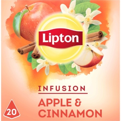 Embalagem Lipton Infusion Apple & Cinnamon com maçã e canela
