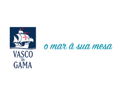 Logótipo Vasco da Gama com navio e textos