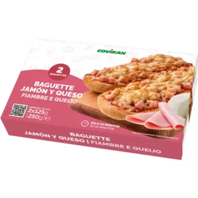Pacote de baguetes fiambre e queijo Coviran 2 unidades 250g