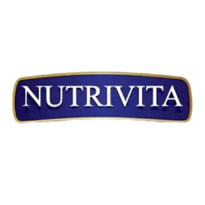 Logótipo da marca NUTRIVITA em fundo azul com letras brancas