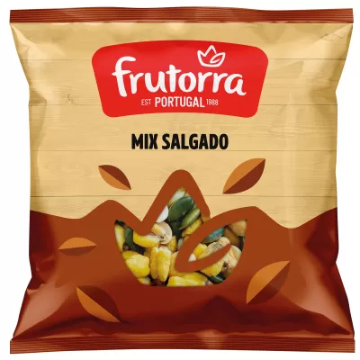 Embalagem de mix salgado Frutorra com frutos secos e sementes