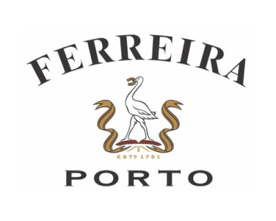 Logotipo Ferreira Porto com cisne branco e texto
