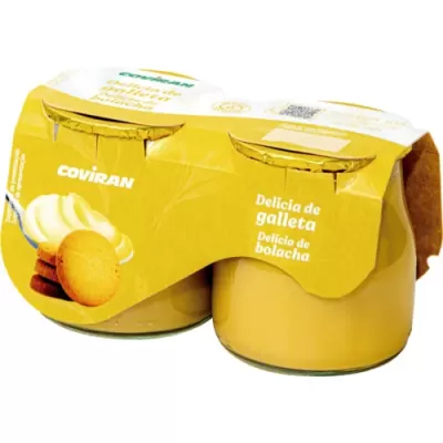 Pack de dois frascos de vidro com sobremesa Coviran Delícia de Galleta