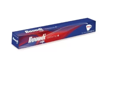 Embalagem Bauducco Extreme Café azul e vermelha