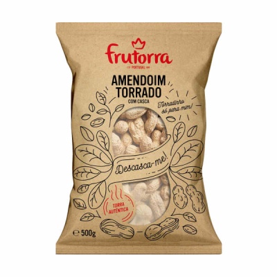 Pacote de amendoim torrado com casca Frutorra
