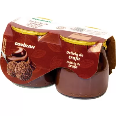 Pack de dois frascos de delícia de trufa Coviran com rótulo castanho