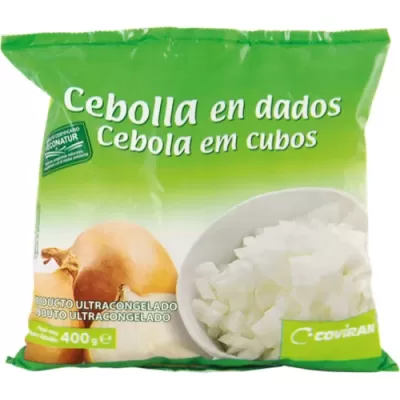 Embalagem de cebola em cubos ultracongelada de 400g da marca Coviran