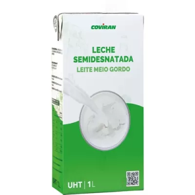 Leite Coviran Semidesnatado Brik 1l Meio Gordo