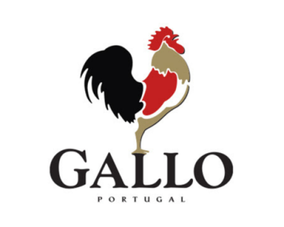 Logótipo da marca Gallo com a imagem estilizada de um galo e texto