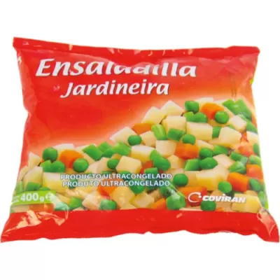 Pacote vermelho de legumes congelados Ensaladilla Jardineira