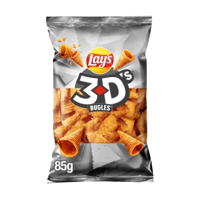 Pacote prateado de snacks Lay's 3D's Bugles com 85g