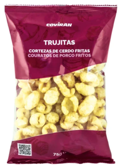 Pacote vinho de cortezas de porco fritas 75g marca COVIRAN