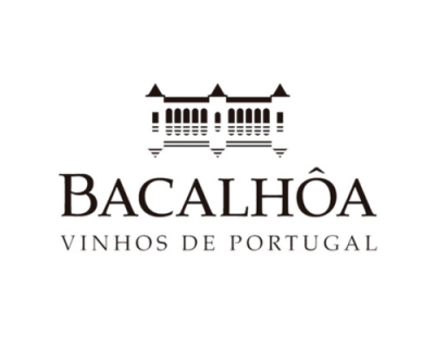 Logotipo BACALHÔA Vinhos de Portugal com edifício castelo preto