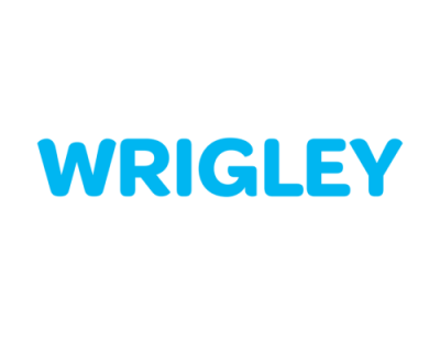 Logótipo WRIGLEY azul em fundo branco
