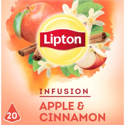 Embalagem Lipton Infusion Apple & Cinnamon com maçã e canela