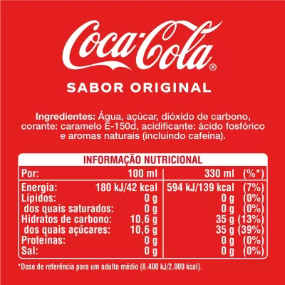 Refrigerante com Gás Coca-Cola 33cl Lata