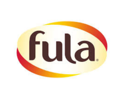 Logótipo da marca fula em oval degradê amarelo a vermelho