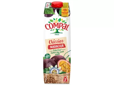 Embalagem de néctar Compal clássico sabor maracujá