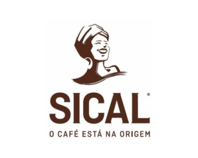 Logótipo SICAL com mulher e texto O CAFÉ ESTÁ NA ORIGEM
