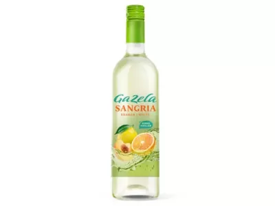 Garrafa de sangria Gazela com rótulo colorido e tampa verde