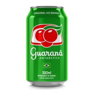 Lata verde de Guaraná Antarctica com 350 ml