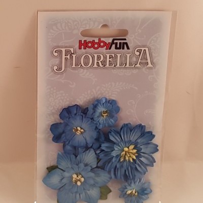 Flores de Papel azuis para scrapbooking