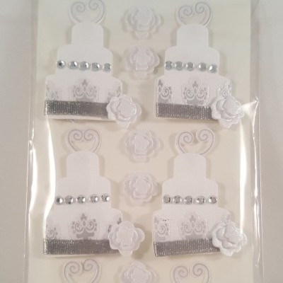 Aplicações scrapbooking -  bolo casamento Artoz Artwork