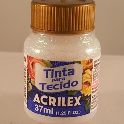 Tinta Tecido Acrilex glitter cristal 209