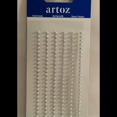 Aplicações scrapbooking - 1/2 pérola silver 3 mm Artoz Artwork