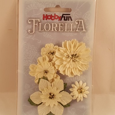 Flores de Papel  amarelas c folhas para scrapbooking