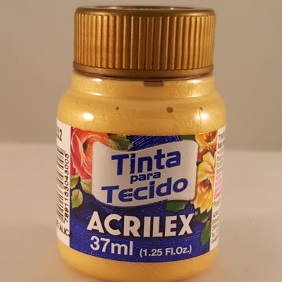 Tinta Tecido Acrilex metálica ouro 532
