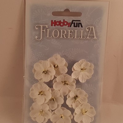 Flores de papel brancas para scrapbooking