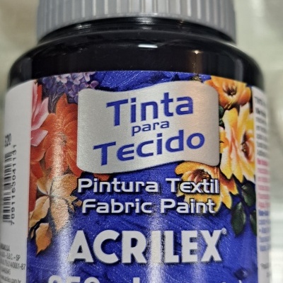 Tinta acrilica tecido acrilex preta 250ml