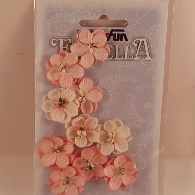 Flores de papelsalmão claro e branco para scrapbooking