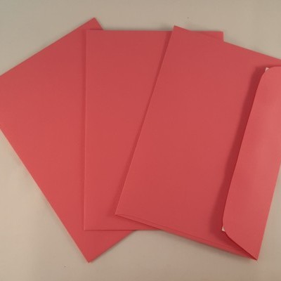 Envelopes C6 coloridos cor rosa