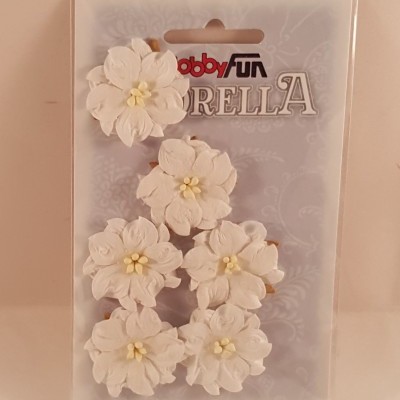 Flores de papel brancas para scrapbooking