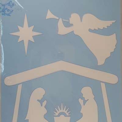 Stencil Presépio com anjo