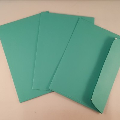 Envelopes C6 coloridos cor azul turquesa