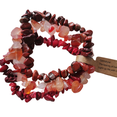 Conjunto de 3 Pulseiras elásticas com pedras semi-preciosas