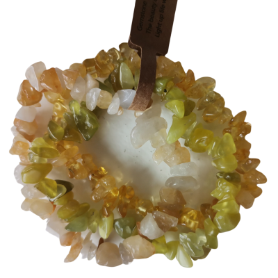 Conjunto de 3 Pulseiras elásticas com pedras semi-preciosas