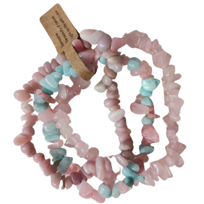 Conjunto de 3 Pulseiras elásticas com pedras semi-preciosas