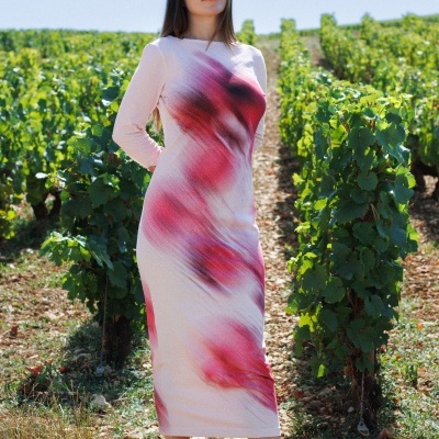 Raisin Knit Printed Dress