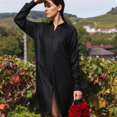 Saint-Germain Hand - Embroidered Shirt Dress